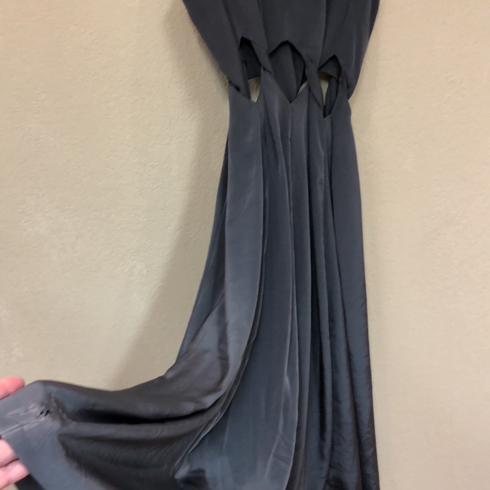 Treasure by Samantha Pleet womans Grey cut out waist maxi dress FLAWED  Large - Picture 14 of 14